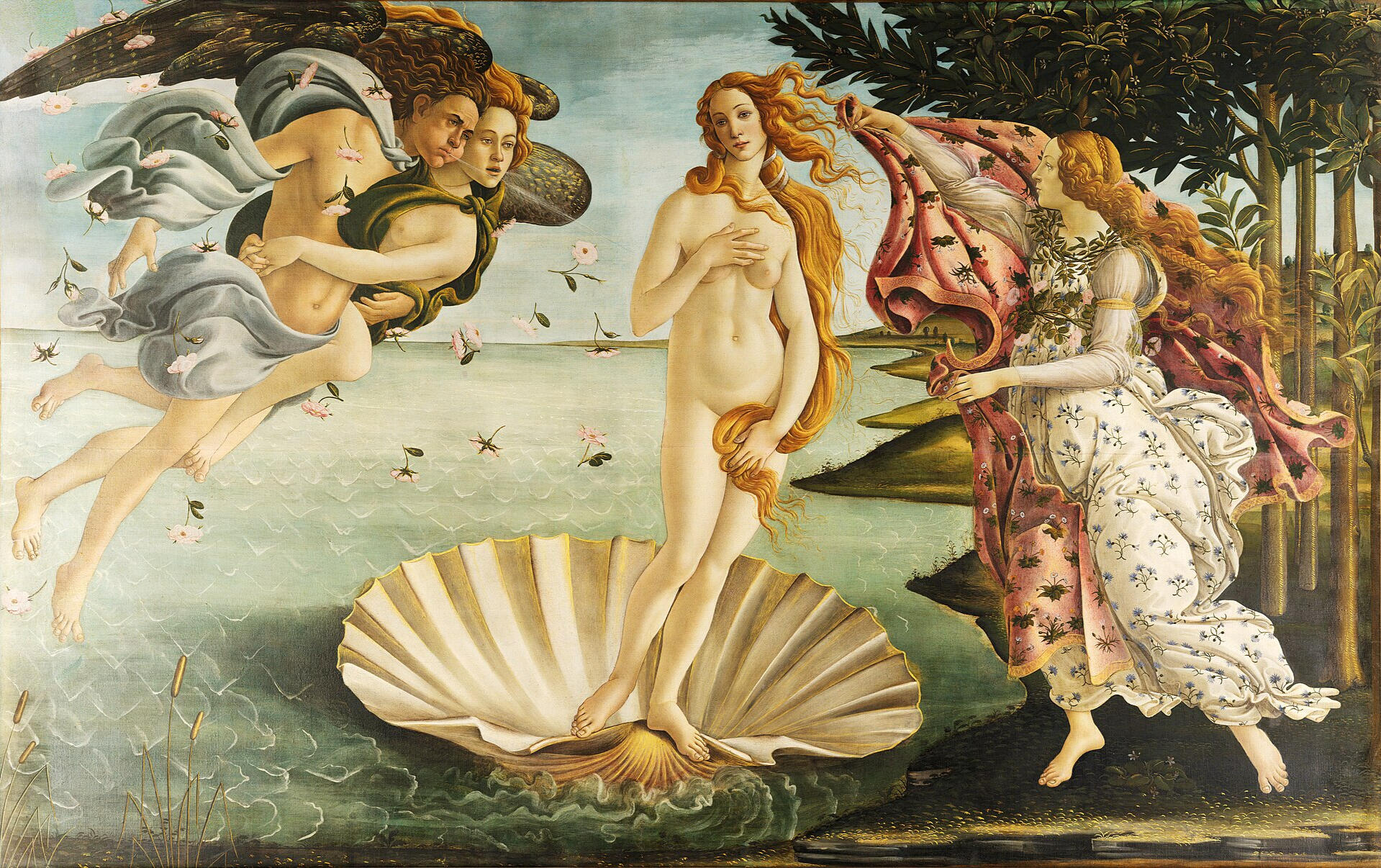 Sandro Botticelli, "The Birth of Venus" (c. 1485). Public domain.