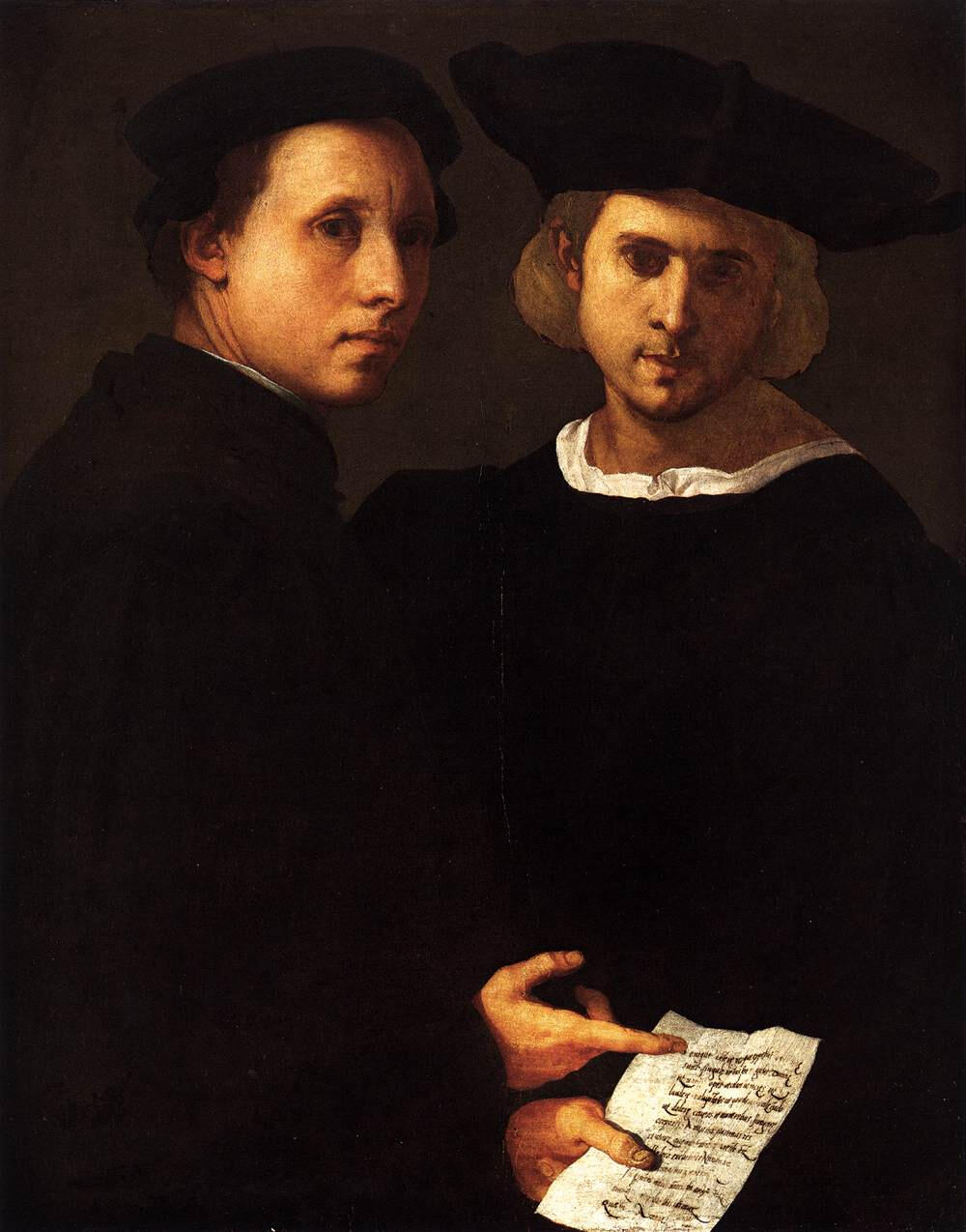 Jacopo Pontormo, "Two Friends" (1522). Public domain.